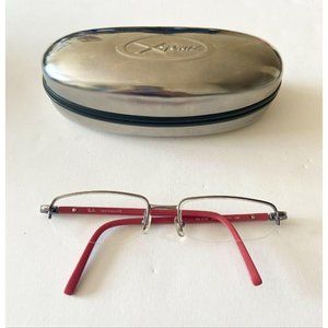 Ray Ban RB6102 Silver and Red Rectangular Glasses